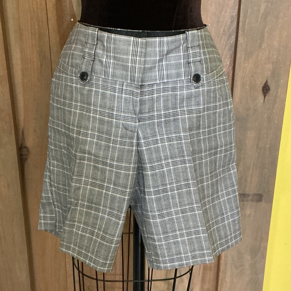 Maurices Gray Plaid Bermuda Shorts